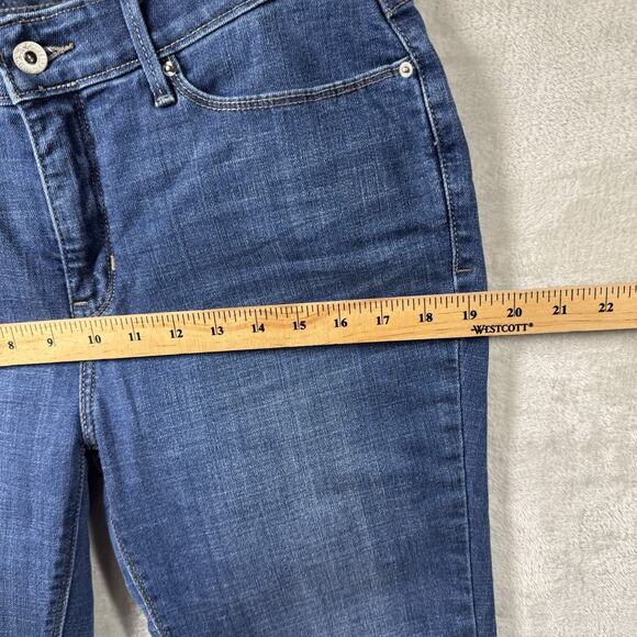 Levi's 525 Perfect Waist Straight Leg Jeans Womens 12 Blue Denim Stretch Zipper - Picture 8 of 14